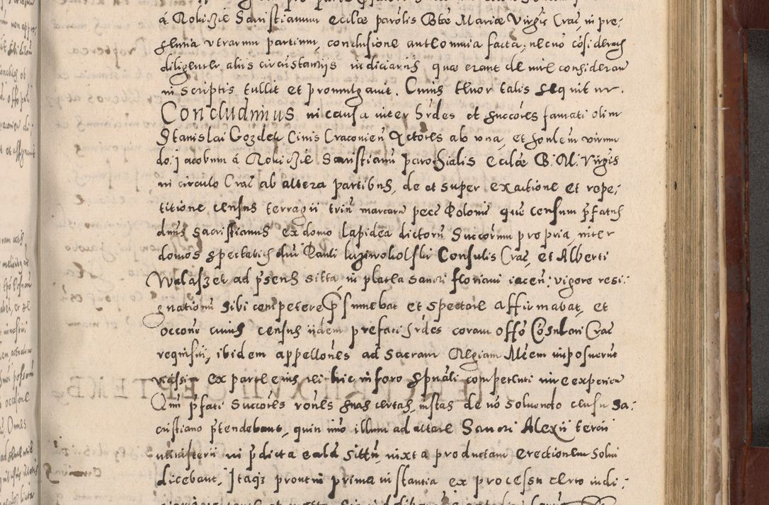 Zdjęcie nr 679 dla obiektu archiwalnego: Acta actorum causarum sententiarum tam diffinitivarum quam interloquutoriarum decretorum obligationum quietationum, constitutionum procuratorum etc. etc. coram Reverendo Domino Stanislao Manieczki Sacratissimi Corporis Christi Cazimiriae Praeposito Viccario in Spiritualibus ac Officiali Generali Cracoviensi ad Annum Domini Millesimum Quingentesimum Octuagesimum Tercium indictione undecima pontificatus Sanctissimi in Christo Patris Domini Nostri Domini Gregorii Divina Providentia Papae Tredecimi Anno ipsius duodecima faeliciter inchoantur 