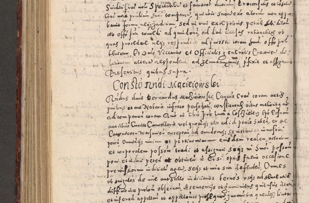 Zdjęcie nr 678 dla obiektu archiwalnego: Acta actorum causarum sententiarum tam diffinitivarum quam interloquutoriarum decretorum obligationum quietationum, constitutionum procuratorum etc. etc. coram Reverendo Domino Stanislao Manieczki Sacratissimi Corporis Christi Cazimiriae Praeposito Viccario in Spiritualibus ac Officiali Generali Cracoviensi ad Annum Domini Millesimum Quingentesimum Octuagesimum Tercium indictione undecima pontificatus Sanctissimi in Christo Patris Domini Nostri Domini Gregorii Divina Providentia Papae Tredecimi Anno ipsius duodecima faeliciter inchoantur 