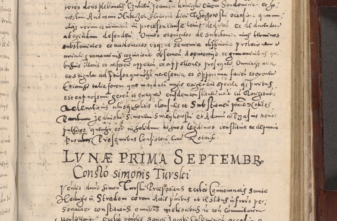 Zdjęcie nr 669 dla obiektu archiwalnego: Acta actorum causarum sententiarum tam diffinitivarum quam interloquutoriarum decretorum obligationum quietationum, constitutionum procuratorum etc. etc. coram Reverendo Domino Stanislao Manieczki Sacratissimi Corporis Christi Cazimiriae Praeposito Viccario in Spiritualibus ac Officiali Generali Cracoviensi ad Annum Domini Millesimum Quingentesimum Octuagesimum Tercium indictione undecima pontificatus Sanctissimi in Christo Patris Domini Nostri Domini Gregorii Divina Providentia Papae Tredecimi Anno ipsius duodecima faeliciter inchoantur 