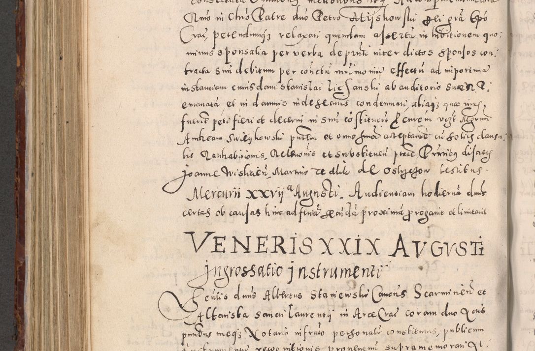 Zdjęcie nr 666 dla obiektu archiwalnego: Acta actorum causarum sententiarum tam diffinitivarum quam interloquutoriarum decretorum obligationum quietationum, constitutionum procuratorum etc. etc. coram Reverendo Domino Stanislao Manieczki Sacratissimi Corporis Christi Cazimiriae Praeposito Viccario in Spiritualibus ac Officiali Generali Cracoviensi ad Annum Domini Millesimum Quingentesimum Octuagesimum Tercium indictione undecima pontificatus Sanctissimi in Christo Patris Domini Nostri Domini Gregorii Divina Providentia Papae Tredecimi Anno ipsius duodecima faeliciter inchoantur 