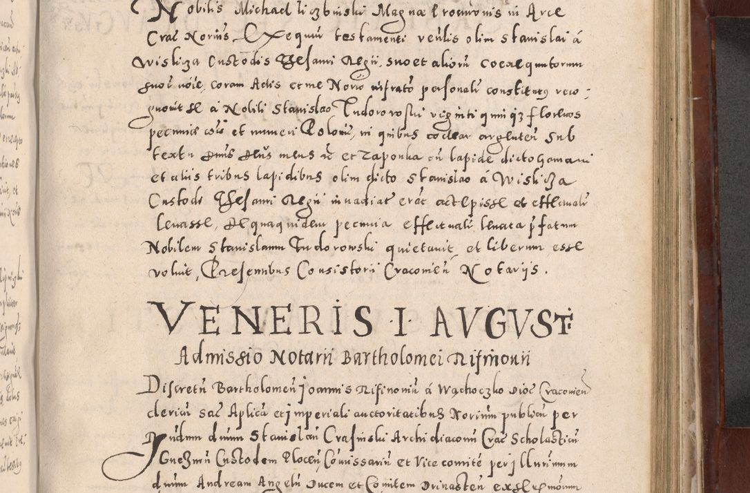 Zdjęcie nr 657 dla obiektu archiwalnego: Acta actorum causarum sententiarum tam diffinitivarum quam interloquutoriarum decretorum obligationum quietationum, constitutionum procuratorum etc. etc. coram Reverendo Domino Stanislao Manieczki Sacratissimi Corporis Christi Cazimiriae Praeposito Viccario in Spiritualibus ac Officiali Generali Cracoviensi ad Annum Domini Millesimum Quingentesimum Octuagesimum Tercium indictione undecima pontificatus Sanctissimi in Christo Patris Domini Nostri Domini Gregorii Divina Providentia Papae Tredecimi Anno ipsius duodecima faeliciter inchoantur 