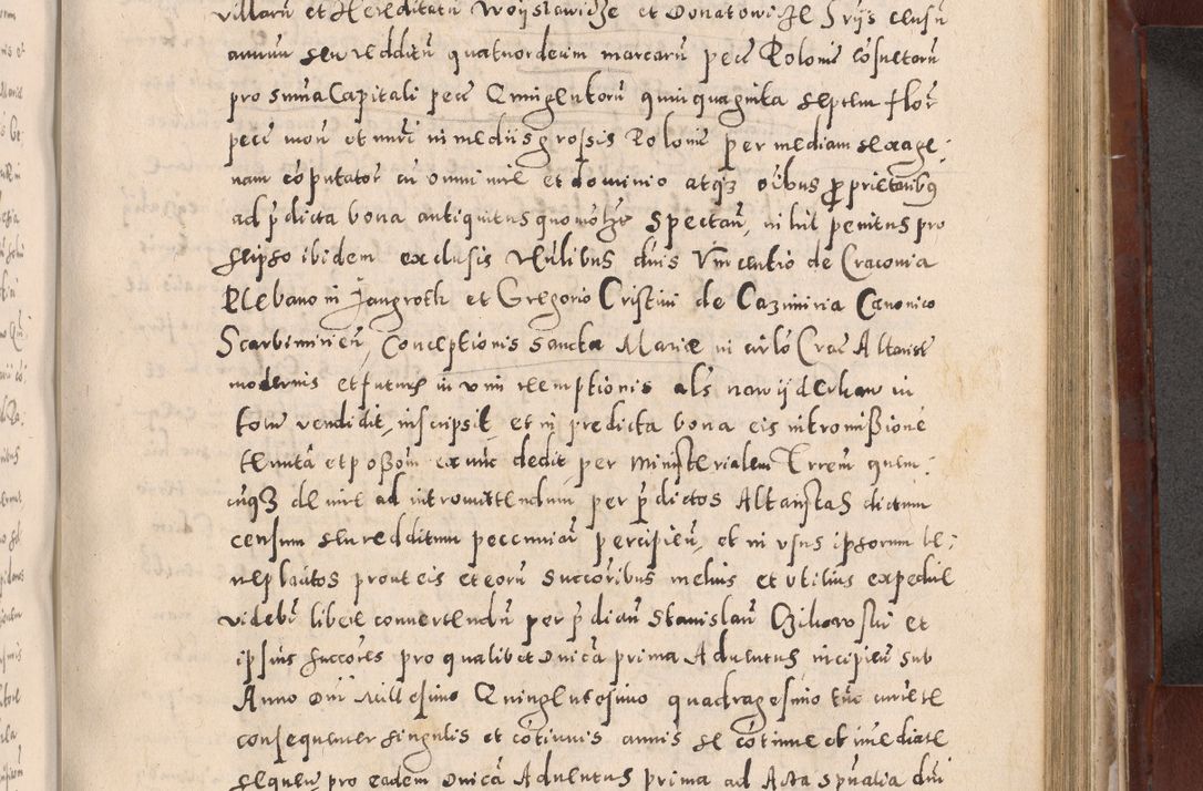 Zdjęcie nr 653 dla obiektu archiwalnego: Acta actorum causarum sententiarum tam diffinitivarum quam interloquutoriarum decretorum obligationum quietationum, constitutionum procuratorum etc. etc. coram Reverendo Domino Stanislao Manieczki Sacratissimi Corporis Christi Cazimiriae Praeposito Viccario in Spiritualibus ac Officiali Generali Cracoviensi ad Annum Domini Millesimum Quingentesimum Octuagesimum Tercium indictione undecima pontificatus Sanctissimi in Christo Patris Domini Nostri Domini Gregorii Divina Providentia Papae Tredecimi Anno ipsius duodecima faeliciter inchoantur 