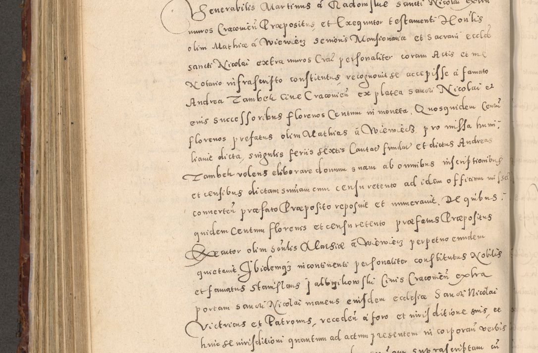 Zdjęcie nr 634 dla obiektu archiwalnego: Acta actorum causarum sententiarum tam diffinitivarum quam interloquutoriarum decretorum obligationum quietationum, constitutionum procuratorum etc. etc. coram Reverendo Domino Stanislao Manieczki Sacratissimi Corporis Christi Cazimiriae Praeposito Viccario in Spiritualibus ac Officiali Generali Cracoviensi ad Annum Domini Millesimum Quingentesimum Octuagesimum Tercium indictione undecima pontificatus Sanctissimi in Christo Patris Domini Nostri Domini Gregorii Divina Providentia Papae Tredecimi Anno ipsius duodecima faeliciter inchoantur 