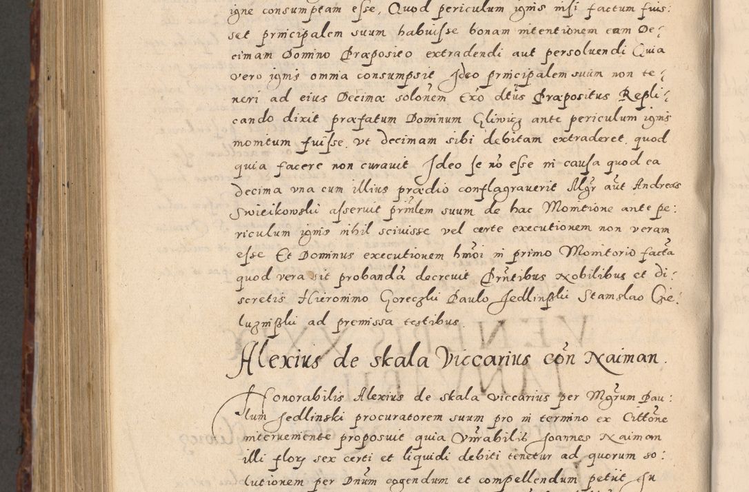 Zdjęcie nr 1004 dla obiektu archiwalnego: Acta actorum causarum sententiarum tam diffinitivarum quam interloquutoriarum decretorum obligationum quietationum, constitutionum procuratorum etc. etc. coram Reverendo Domino Stanislao Manieczki Sacratissimi Corporis Christi Cazimiriae Praeposito Viccario in Spiritualibus ac Officiali Generali Cracoviensi ad Annum Domini Millesimum Quingentesimum Octuagesimum Tercium indictione undecima pontificatus Sanctissimi in Christo Patris Domini Nostri Domini Gregorii Divina Providentia Papae Tredecimi Anno ipsius duodecima faeliciter inchoantur 
