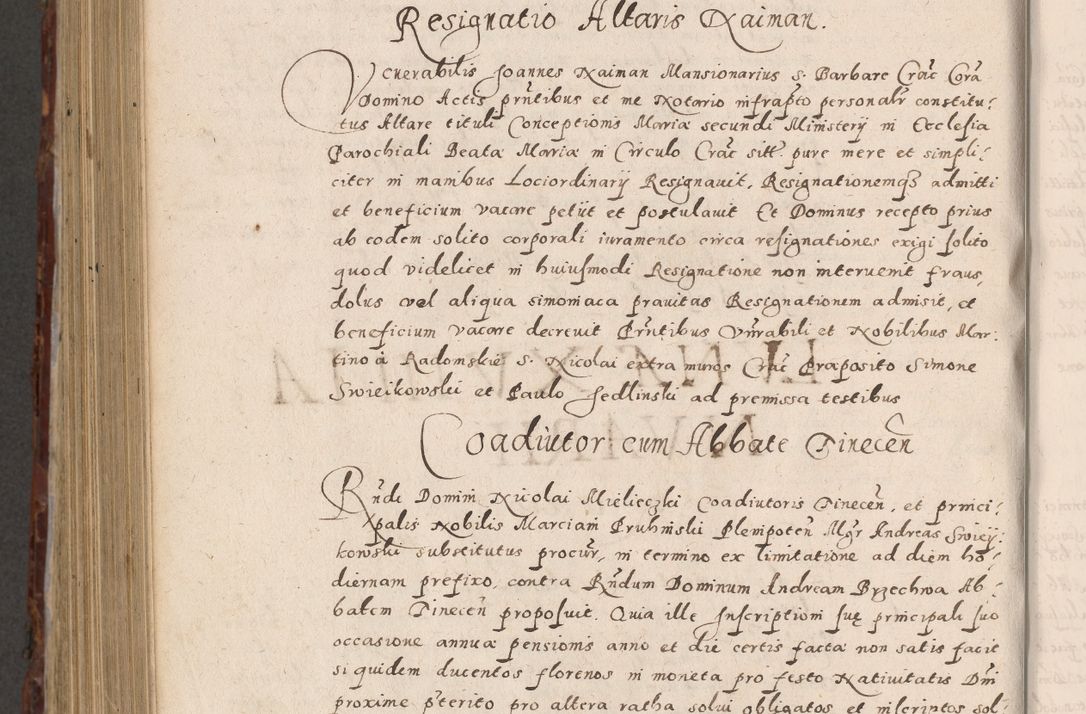 Zdjęcie nr 996 dla obiektu archiwalnego: Acta actorum causarum sententiarum tam diffinitivarum quam interloquutoriarum decretorum obligationum quietationum, constitutionum procuratorum etc. etc. coram Reverendo Domino Stanislao Manieczki Sacratissimi Corporis Christi Cazimiriae Praeposito Viccario in Spiritualibus ac Officiali Generali Cracoviensi ad Annum Domini Millesimum Quingentesimum Octuagesimum Tercium indictione undecima pontificatus Sanctissimi in Christo Patris Domini Nostri Domini Gregorii Divina Providentia Papae Tredecimi Anno ipsius duodecima faeliciter inchoantur 