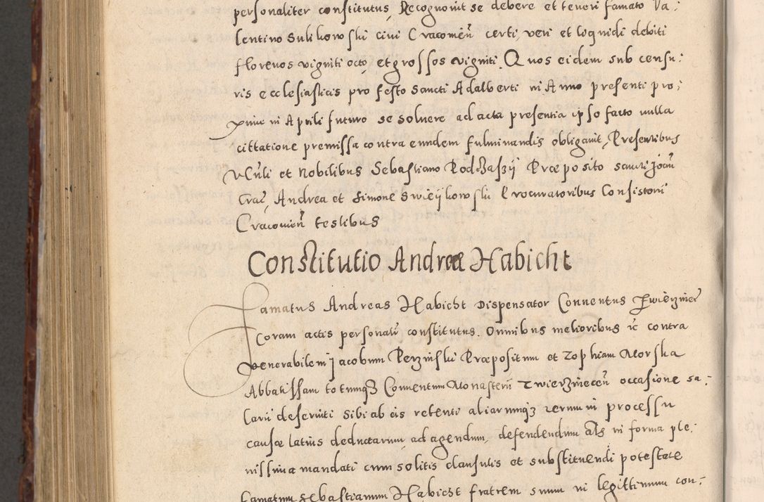 Zdjęcie nr 992 dla obiektu archiwalnego: Acta actorum causarum sententiarum tam diffinitivarum quam interloquutoriarum decretorum obligationum quietationum, constitutionum procuratorum etc. etc. coram Reverendo Domino Stanislao Manieczki Sacratissimi Corporis Christi Cazimiriae Praeposito Viccario in Spiritualibus ac Officiali Generali Cracoviensi ad Annum Domini Millesimum Quingentesimum Octuagesimum Tercium indictione undecima pontificatus Sanctissimi in Christo Patris Domini Nostri Domini Gregorii Divina Providentia Papae Tredecimi Anno ipsius duodecima faeliciter inchoantur 