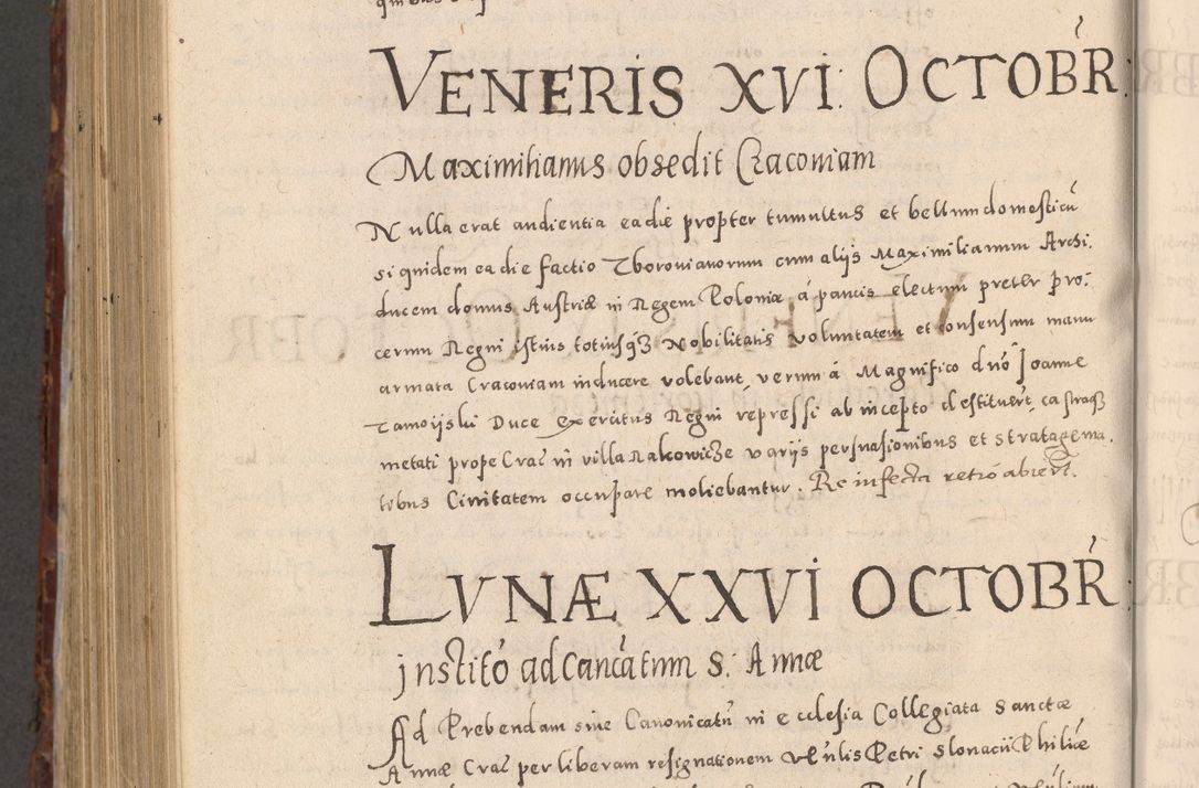 Zdjęcie nr 982 dla obiektu archiwalnego: Acta actorum causarum sententiarum tam diffinitivarum quam interloquutoriarum decretorum obligationum quietationum, constitutionum procuratorum etc. etc. coram Reverendo Domino Stanislao Manieczki Sacratissimi Corporis Christi Cazimiriae Praeposito Viccario in Spiritualibus ac Officiali Generali Cracoviensi ad Annum Domini Millesimum Quingentesimum Octuagesimum Tercium indictione undecima pontificatus Sanctissimi in Christo Patris Domini Nostri Domini Gregorii Divina Providentia Papae Tredecimi Anno ipsius duodecima faeliciter inchoantur 