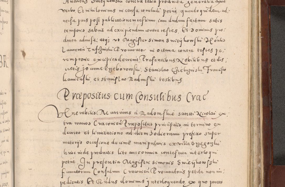 Zdjęcie nr 979 dla obiektu archiwalnego: Acta actorum causarum sententiarum tam diffinitivarum quam interloquutoriarum decretorum obligationum quietationum, constitutionum procuratorum etc. etc. coram Reverendo Domino Stanislao Manieczki Sacratissimi Corporis Christi Cazimiriae Praeposito Viccario in Spiritualibus ac Officiali Generali Cracoviensi ad Annum Domini Millesimum Quingentesimum Octuagesimum Tercium indictione undecima pontificatus Sanctissimi in Christo Patris Domini Nostri Domini Gregorii Divina Providentia Papae Tredecimi Anno ipsius duodecima faeliciter inchoantur 