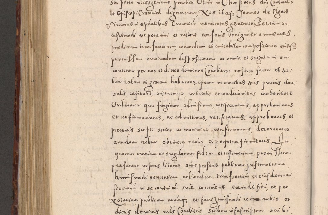 Zdjęcie nr 954 dla obiektu archiwalnego: Acta actorum causarum sententiarum tam diffinitivarum quam interloquutoriarum decretorum obligationum quietationum, constitutionum procuratorum etc. etc. coram Reverendo Domino Stanislao Manieczki Sacratissimi Corporis Christi Cazimiriae Praeposito Viccario in Spiritualibus ac Officiali Generali Cracoviensi ad Annum Domini Millesimum Quingentesimum Octuagesimum Tercium indictione undecima pontificatus Sanctissimi in Christo Patris Domini Nostri Domini Gregorii Divina Providentia Papae Tredecimi Anno ipsius duodecima faeliciter inchoantur 