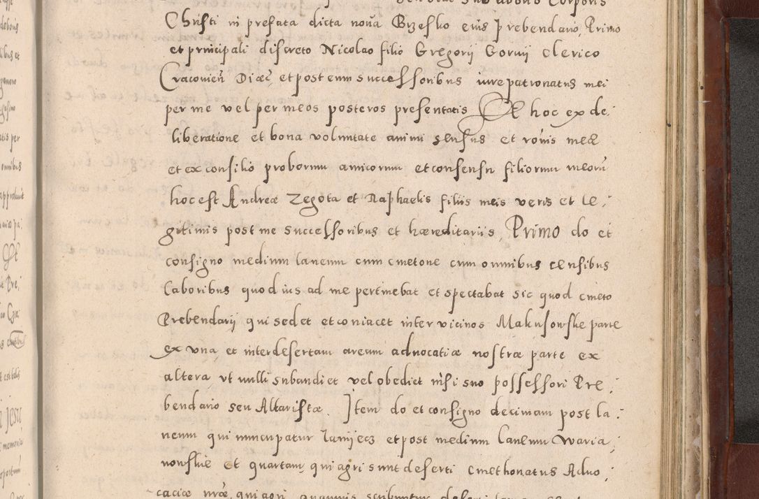 Zdjęcie nr 943 dla obiektu archiwalnego: Acta actorum causarum sententiarum tam diffinitivarum quam interloquutoriarum decretorum obligationum quietationum, constitutionum procuratorum etc. etc. coram Reverendo Domino Stanislao Manieczki Sacratissimi Corporis Christi Cazimiriae Praeposito Viccario in Spiritualibus ac Officiali Generali Cracoviensi ad Annum Domini Millesimum Quingentesimum Octuagesimum Tercium indictione undecima pontificatus Sanctissimi in Christo Patris Domini Nostri Domini Gregorii Divina Providentia Papae Tredecimi Anno ipsius duodecima faeliciter inchoantur 