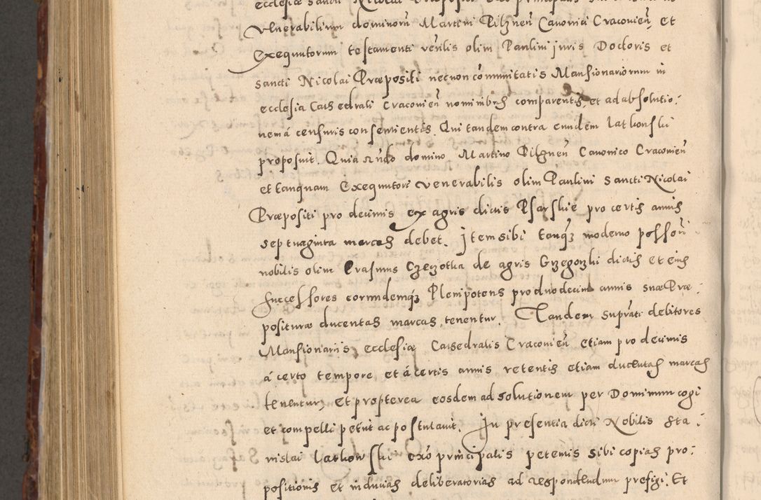 Zdjęcie nr 918 dla obiektu archiwalnego: Acta actorum causarum sententiarum tam diffinitivarum quam interloquutoriarum decretorum obligationum quietationum, constitutionum procuratorum etc. etc. coram Reverendo Domino Stanislao Manieczki Sacratissimi Corporis Christi Cazimiriae Praeposito Viccario in Spiritualibus ac Officiali Generali Cracoviensi ad Annum Domini Millesimum Quingentesimum Octuagesimum Tercium indictione undecima pontificatus Sanctissimi in Christo Patris Domini Nostri Domini Gregorii Divina Providentia Papae Tredecimi Anno ipsius duodecima faeliciter inchoantur 