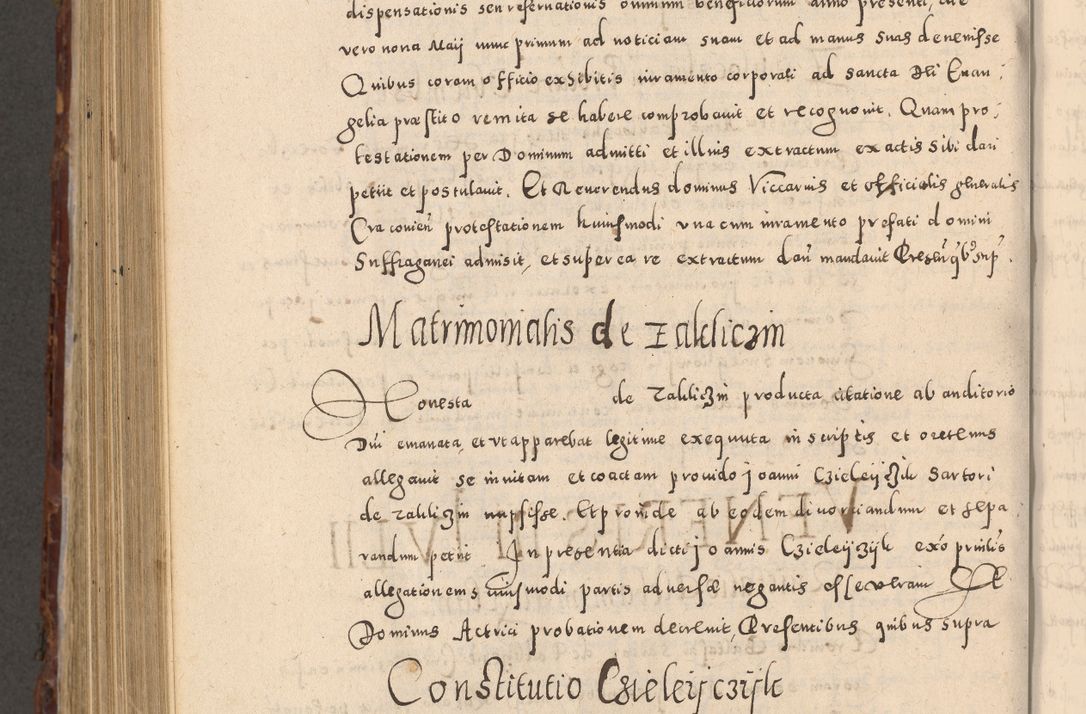 Zdjęcie nr 908 dla obiektu archiwalnego: Acta actorum causarum sententiarum tam diffinitivarum quam interloquutoriarum decretorum obligationum quietationum, constitutionum procuratorum etc. etc. coram Reverendo Domino Stanislao Manieczki Sacratissimi Corporis Christi Cazimiriae Praeposito Viccario in Spiritualibus ac Officiali Generali Cracoviensi ad Annum Domini Millesimum Quingentesimum Octuagesimum Tercium indictione undecima pontificatus Sanctissimi in Christo Patris Domini Nostri Domini Gregorii Divina Providentia Papae Tredecimi Anno ipsius duodecima faeliciter inchoantur 