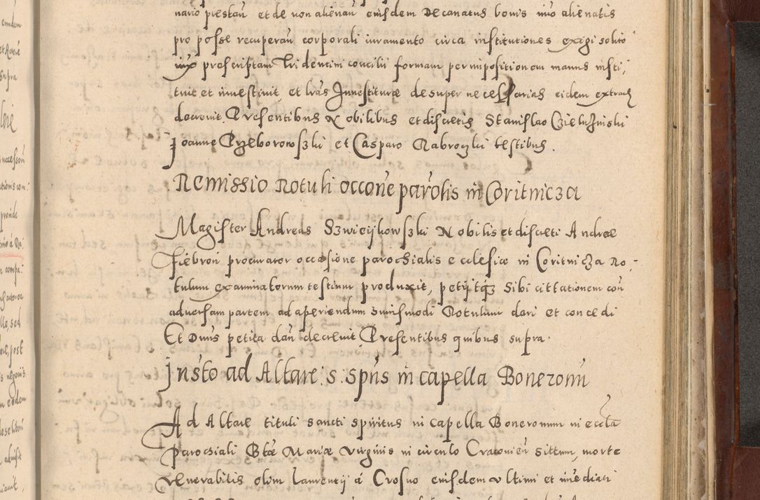 Zdjęcie nr 905 dla obiektu archiwalnego: Acta actorum causarum sententiarum tam diffinitivarum quam interloquutoriarum decretorum obligationum quietationum, constitutionum procuratorum etc. etc. coram Reverendo Domino Stanislao Manieczki Sacratissimi Corporis Christi Cazimiriae Praeposito Viccario in Spiritualibus ac Officiali Generali Cracoviensi ad Annum Domini Millesimum Quingentesimum Octuagesimum Tercium indictione undecima pontificatus Sanctissimi in Christo Patris Domini Nostri Domini Gregorii Divina Providentia Papae Tredecimi Anno ipsius duodecima faeliciter inchoantur 