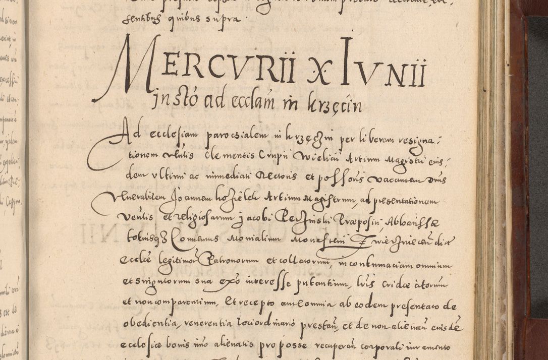 Zdjęcie nr 887 dla obiektu archiwalnego: Acta actorum causarum sententiarum tam diffinitivarum quam interloquutoriarum decretorum obligationum quietationum, constitutionum procuratorum etc. etc. coram Reverendo Domino Stanislao Manieczki Sacratissimi Corporis Christi Cazimiriae Praeposito Viccario in Spiritualibus ac Officiali Generali Cracoviensi ad Annum Domini Millesimum Quingentesimum Octuagesimum Tercium indictione undecima pontificatus Sanctissimi in Christo Patris Domini Nostri Domini Gregorii Divina Providentia Papae Tredecimi Anno ipsius duodecima faeliciter inchoantur 
