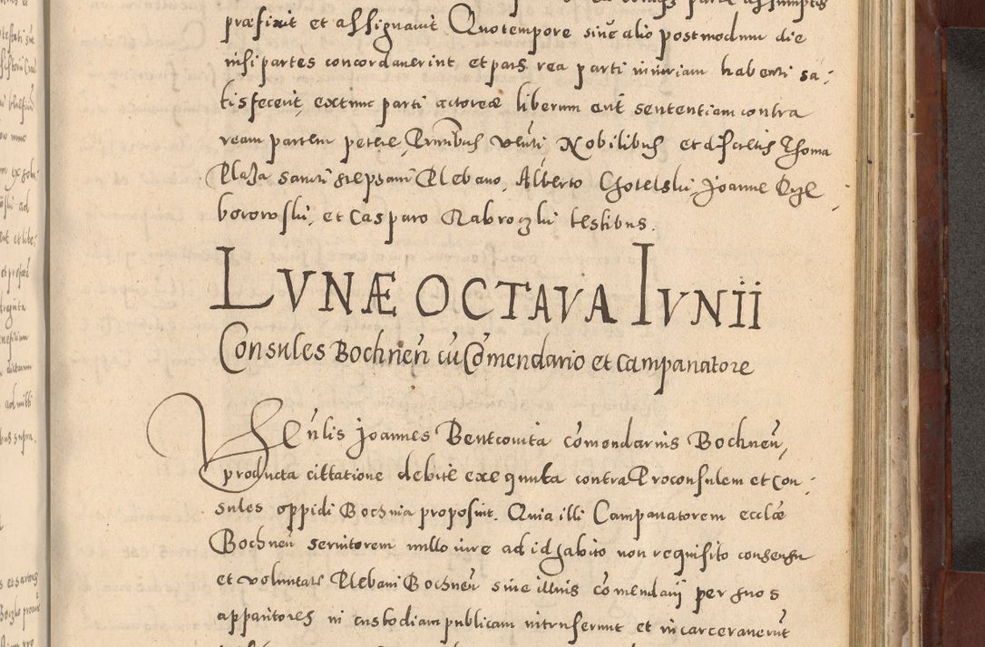 Zdjęcie nr 885 dla obiektu archiwalnego: Acta actorum causarum sententiarum tam diffinitivarum quam interloquutoriarum decretorum obligationum quietationum, constitutionum procuratorum etc. etc. coram Reverendo Domino Stanislao Manieczki Sacratissimi Corporis Christi Cazimiriae Praeposito Viccario in Spiritualibus ac Officiali Generali Cracoviensi ad Annum Domini Millesimum Quingentesimum Octuagesimum Tercium indictione undecima pontificatus Sanctissimi in Christo Patris Domini Nostri Domini Gregorii Divina Providentia Papae Tredecimi Anno ipsius duodecima faeliciter inchoantur 