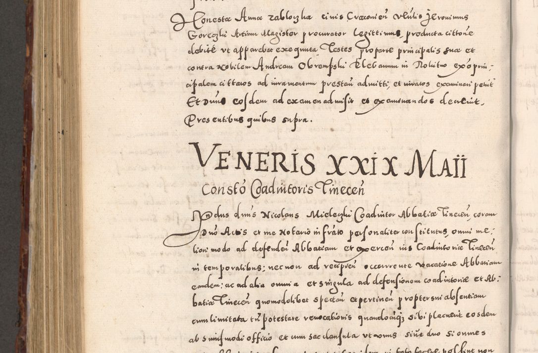 Zdjęcie nr 878 dla obiektu archiwalnego: Acta actorum causarum sententiarum tam diffinitivarum quam interloquutoriarum decretorum obligationum quietationum, constitutionum procuratorum etc. etc. coram Reverendo Domino Stanislao Manieczki Sacratissimi Corporis Christi Cazimiriae Praeposito Viccario in Spiritualibus ac Officiali Generali Cracoviensi ad Annum Domini Millesimum Quingentesimum Octuagesimum Tercium indictione undecima pontificatus Sanctissimi in Christo Patris Domini Nostri Domini Gregorii Divina Providentia Papae Tredecimi Anno ipsius duodecima faeliciter inchoantur 
