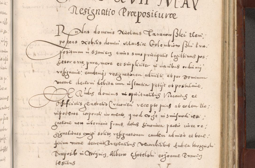 Zdjęcie nr 869 dla obiektu archiwalnego: Acta actorum causarum sententiarum tam diffinitivarum quam interloquutoriarum decretorum obligationum quietationum, constitutionum procuratorum etc. etc. coram Reverendo Domino Stanislao Manieczki Sacratissimi Corporis Christi Cazimiriae Praeposito Viccario in Spiritualibus ac Officiali Generali Cracoviensi ad Annum Domini Millesimum Quingentesimum Octuagesimum Tercium indictione undecima pontificatus Sanctissimi in Christo Patris Domini Nostri Domini Gregorii Divina Providentia Papae Tredecimi Anno ipsius duodecima faeliciter inchoantur 