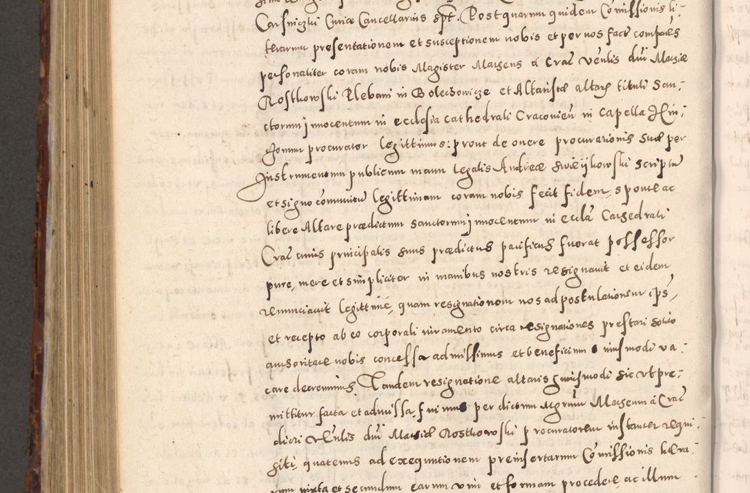 Zdjęcie nr 860 dla obiektu archiwalnego: Acta actorum causarum sententiarum tam diffinitivarum quam interloquutoriarum decretorum obligationum quietationum, constitutionum procuratorum etc. etc. coram Reverendo Domino Stanislao Manieczki Sacratissimi Corporis Christi Cazimiriae Praeposito Viccario in Spiritualibus ac Officiali Generali Cracoviensi ad Annum Domini Millesimum Quingentesimum Octuagesimum Tercium indictione undecima pontificatus Sanctissimi in Christo Patris Domini Nostri Domini Gregorii Divina Providentia Papae Tredecimi Anno ipsius duodecima faeliciter inchoantur 