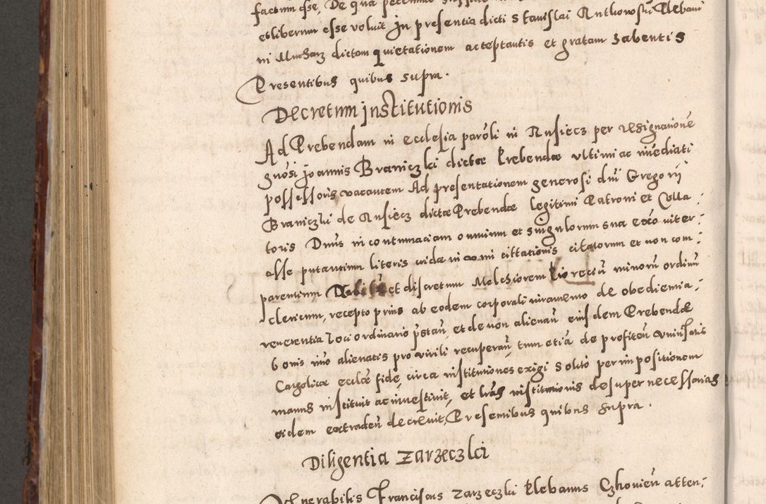 Zdjęcie nr 834 dla obiektu archiwalnego: Acta actorum causarum sententiarum tam diffinitivarum quam interloquutoriarum decretorum obligationum quietationum, constitutionum procuratorum etc. etc. coram Reverendo Domino Stanislao Manieczki Sacratissimi Corporis Christi Cazimiriae Praeposito Viccario in Spiritualibus ac Officiali Generali Cracoviensi ad Annum Domini Millesimum Quingentesimum Octuagesimum Tercium indictione undecima pontificatus Sanctissimi in Christo Patris Domini Nostri Domini Gregorii Divina Providentia Papae Tredecimi Anno ipsius duodecima faeliciter inchoantur 