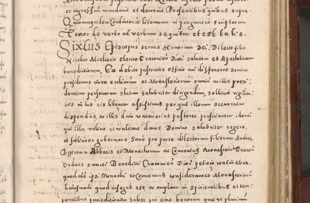 Zdjęcie nr 823 dla obiektu archiwalnego: Acta actorum causarum sententiarum tam diffinitivarum quam interloquutoriarum decretorum obligationum quietationum, constitutionum procuratorum etc. etc. coram Reverendo Domino Stanislao Manieczki Sacratissimi Corporis Christi Cazimiriae Praeposito Viccario in Spiritualibus ac Officiali Generali Cracoviensi ad Annum Domini Millesimum Quingentesimum Octuagesimum Tercium indictione undecima pontificatus Sanctissimi in Christo Patris Domini Nostri Domini Gregorii Divina Providentia Papae Tredecimi Anno ipsius duodecima faeliciter inchoantur 