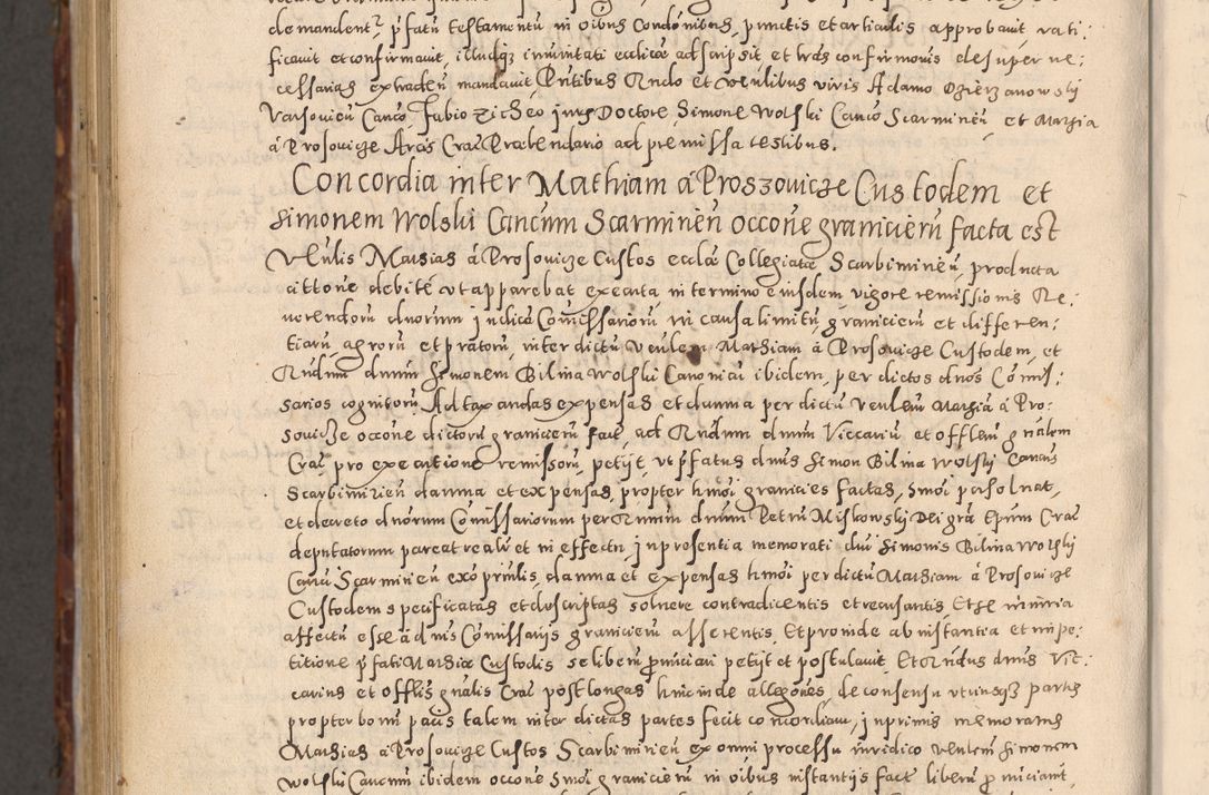Zdjęcie nr 1196 dla obiektu archiwalnego: Acta actorum causarum sententiarum tam diffinitivarum quam interloquutoriarum decretorum obligationum quietationum, constitutionum procuratorum etc. etc. coram Reverendo Domino Stanislao Manieczki Sacratissimi Corporis Christi Cazimiriae Praeposito Viccario in Spiritualibus ac Officiali Generali Cracoviensi ad Annum Domini Millesimum Quingentesimum Octuagesimum Tercium indictione undecima pontificatus Sanctissimi in Christo Patris Domini Nostri Domini Gregorii Divina Providentia Papae Tredecimi Anno ipsius duodecima faeliciter inchoantur 
