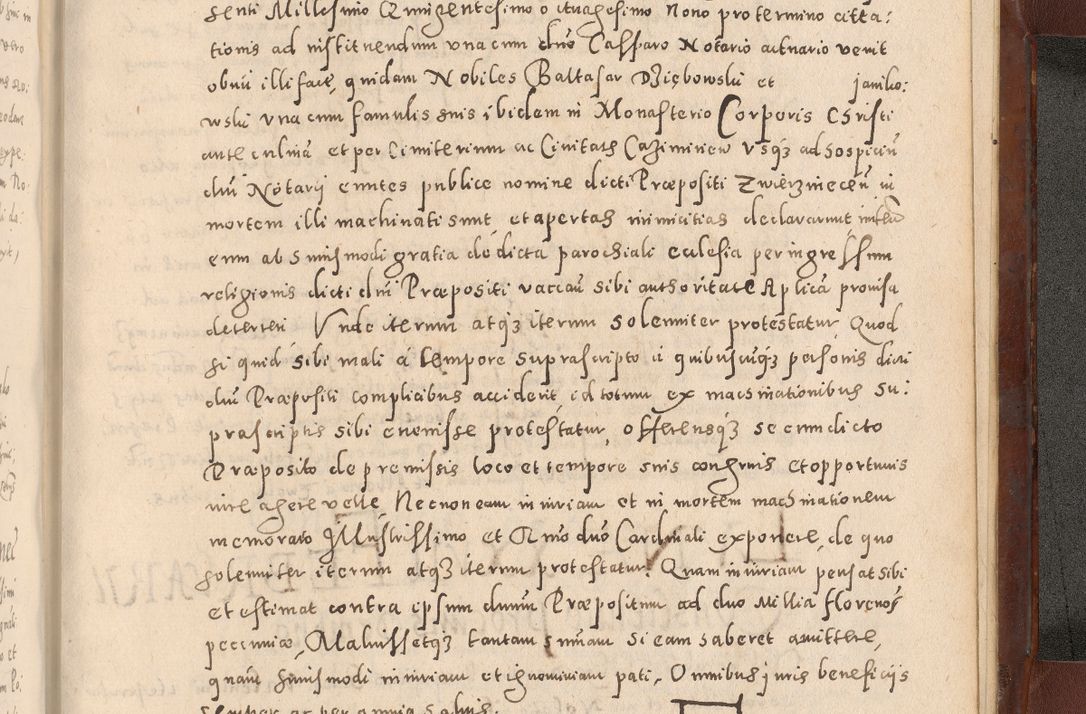 Zdjęcie nr 1171 dla obiektu archiwalnego: Acta actorum causarum sententiarum tam diffinitivarum quam interloquutoriarum decretorum obligationum quietationum, constitutionum procuratorum etc. etc. coram Reverendo Domino Stanislao Manieczki Sacratissimi Corporis Christi Cazimiriae Praeposito Viccario in Spiritualibus ac Officiali Generali Cracoviensi ad Annum Domini Millesimum Quingentesimum Octuagesimum Tercium indictione undecima pontificatus Sanctissimi in Christo Patris Domini Nostri Domini Gregorii Divina Providentia Papae Tredecimi Anno ipsius duodecima faeliciter inchoantur 
