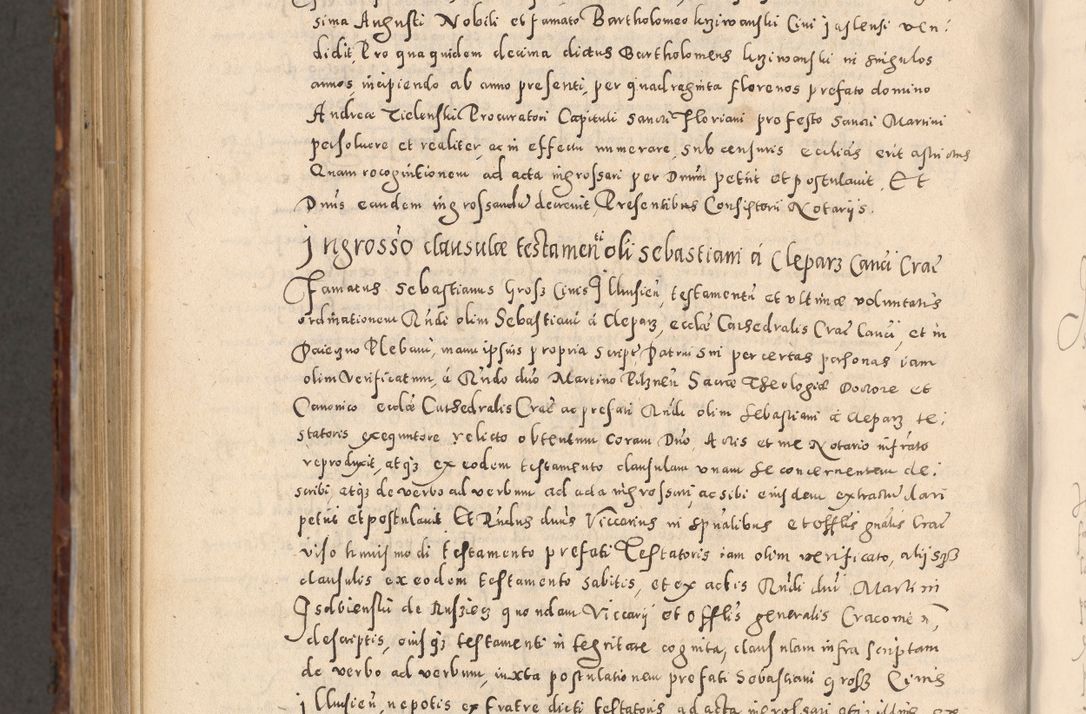 Zdjęcie nr 1152 dla obiektu archiwalnego: Acta actorum causarum sententiarum tam diffinitivarum quam interloquutoriarum decretorum obligationum quietationum, constitutionum procuratorum etc. etc. coram Reverendo Domino Stanislao Manieczki Sacratissimi Corporis Christi Cazimiriae Praeposito Viccario in Spiritualibus ac Officiali Generali Cracoviensi ad Annum Domini Millesimum Quingentesimum Octuagesimum Tercium indictione undecima pontificatus Sanctissimi in Christo Patris Domini Nostri Domini Gregorii Divina Providentia Papae Tredecimi Anno ipsius duodecima faeliciter inchoantur 