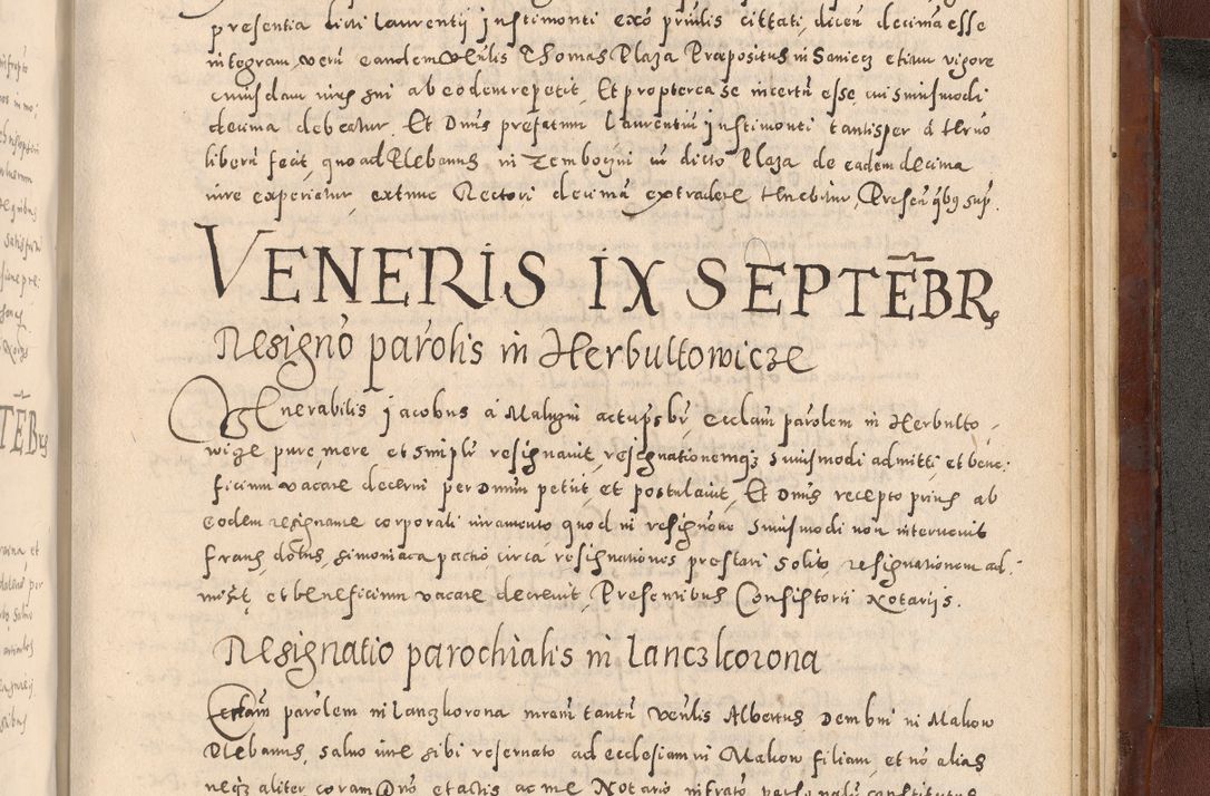 Zdjęcie nr 1141 dla obiektu archiwalnego: Acta actorum causarum sententiarum tam diffinitivarum quam interloquutoriarum decretorum obligationum quietationum, constitutionum procuratorum etc. etc. coram Reverendo Domino Stanislao Manieczki Sacratissimi Corporis Christi Cazimiriae Praeposito Viccario in Spiritualibus ac Officiali Generali Cracoviensi ad Annum Domini Millesimum Quingentesimum Octuagesimum Tercium indictione undecima pontificatus Sanctissimi in Christo Patris Domini Nostri Domini Gregorii Divina Providentia Papae Tredecimi Anno ipsius duodecima faeliciter inchoantur 