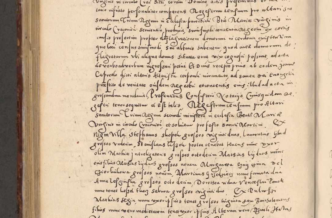 Zdjęcie nr 1114 dla obiektu archiwalnego: Acta actorum causarum sententiarum tam diffinitivarum quam interloquutoriarum decretorum obligationum quietationum, constitutionum procuratorum etc. etc. coram Reverendo Domino Stanislao Manieczki Sacratissimi Corporis Christi Cazimiriae Praeposito Viccario in Spiritualibus ac Officiali Generali Cracoviensi ad Annum Domini Millesimum Quingentesimum Octuagesimum Tercium indictione undecima pontificatus Sanctissimi in Christo Patris Domini Nostri Domini Gregorii Divina Providentia Papae Tredecimi Anno ipsius duodecima faeliciter inchoantur 