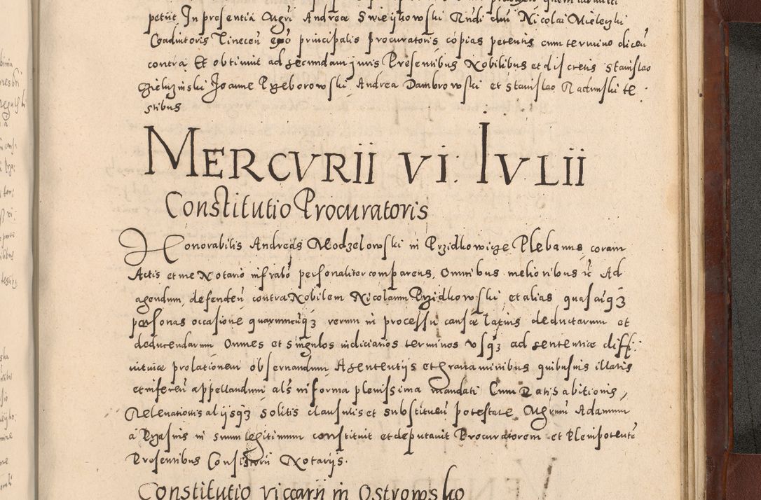 Zdjęcie nr 1111 dla obiektu archiwalnego: Acta actorum causarum sententiarum tam diffinitivarum quam interloquutoriarum decretorum obligationum quietationum, constitutionum procuratorum etc. etc. coram Reverendo Domino Stanislao Manieczki Sacratissimi Corporis Christi Cazimiriae Praeposito Viccario in Spiritualibus ac Officiali Generali Cracoviensi ad Annum Domini Millesimum Quingentesimum Octuagesimum Tercium indictione undecima pontificatus Sanctissimi in Christo Patris Domini Nostri Domini Gregorii Divina Providentia Papae Tredecimi Anno ipsius duodecima faeliciter inchoantur 