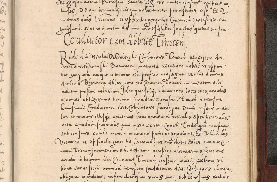 Zdjęcie nr 1109 dla obiektu archiwalnego: Acta actorum causarum sententiarum tam diffinitivarum quam interloquutoriarum decretorum obligationum quietationum, constitutionum procuratorum etc. etc. coram Reverendo Domino Stanislao Manieczki Sacratissimi Corporis Christi Cazimiriae Praeposito Viccario in Spiritualibus ac Officiali Generali Cracoviensi ad Annum Domini Millesimum Quingentesimum Octuagesimum Tercium indictione undecima pontificatus Sanctissimi in Christo Patris Domini Nostri Domini Gregorii Divina Providentia Papae Tredecimi Anno ipsius duodecima faeliciter inchoantur 
