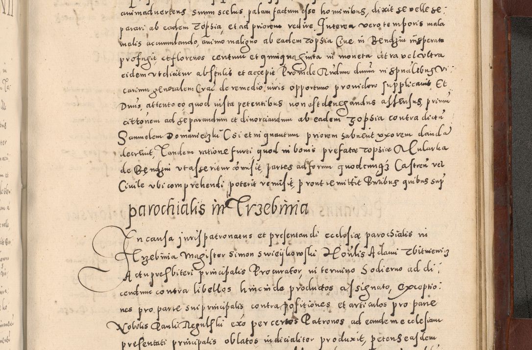 Zdjęcie nr 1105 dla obiektu archiwalnego: Acta actorum causarum sententiarum tam diffinitivarum quam interloquutoriarum decretorum obligationum quietationum, constitutionum procuratorum etc. etc. coram Reverendo Domino Stanislao Manieczki Sacratissimi Corporis Christi Cazimiriae Praeposito Viccario in Spiritualibus ac Officiali Generali Cracoviensi ad Annum Domini Millesimum Quingentesimum Octuagesimum Tercium indictione undecima pontificatus Sanctissimi in Christo Patris Domini Nostri Domini Gregorii Divina Providentia Papae Tredecimi Anno ipsius duodecima faeliciter inchoantur 