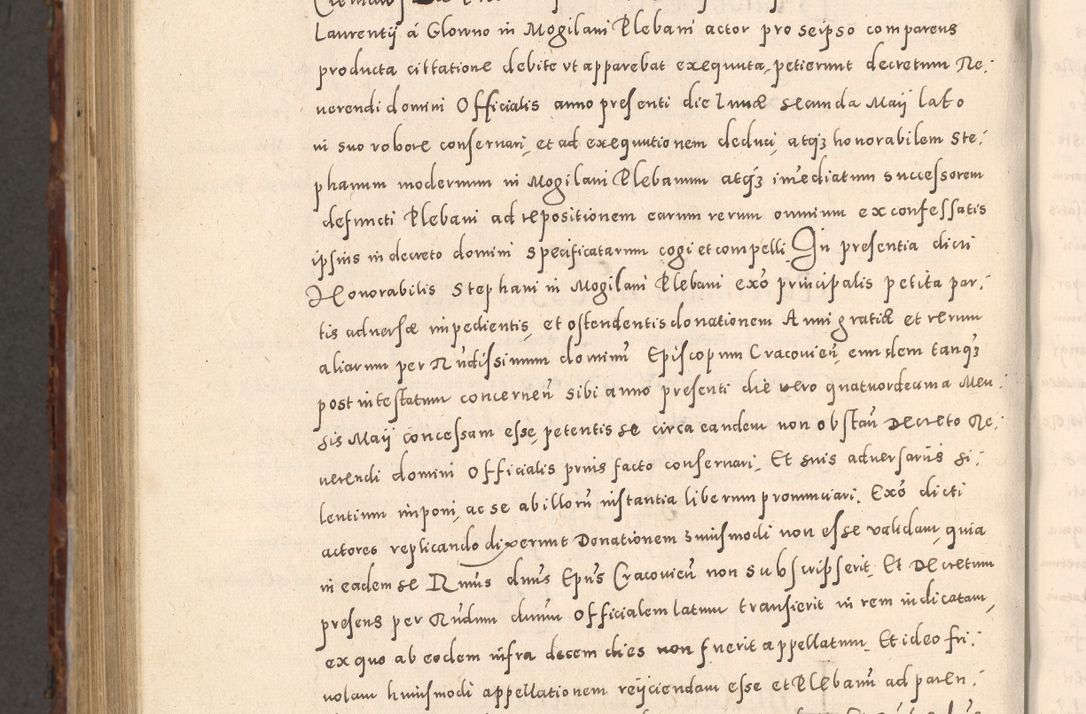 Zdjęcie nr 1088 dla obiektu archiwalnego: Acta actorum causarum sententiarum tam diffinitivarum quam interloquutoriarum decretorum obligationum quietationum, constitutionum procuratorum etc. etc. coram Reverendo Domino Stanislao Manieczki Sacratissimi Corporis Christi Cazimiriae Praeposito Viccario in Spiritualibus ac Officiali Generali Cracoviensi ad Annum Domini Millesimum Quingentesimum Octuagesimum Tercium indictione undecima pontificatus Sanctissimi in Christo Patris Domini Nostri Domini Gregorii Divina Providentia Papae Tredecimi Anno ipsius duodecima faeliciter inchoantur 