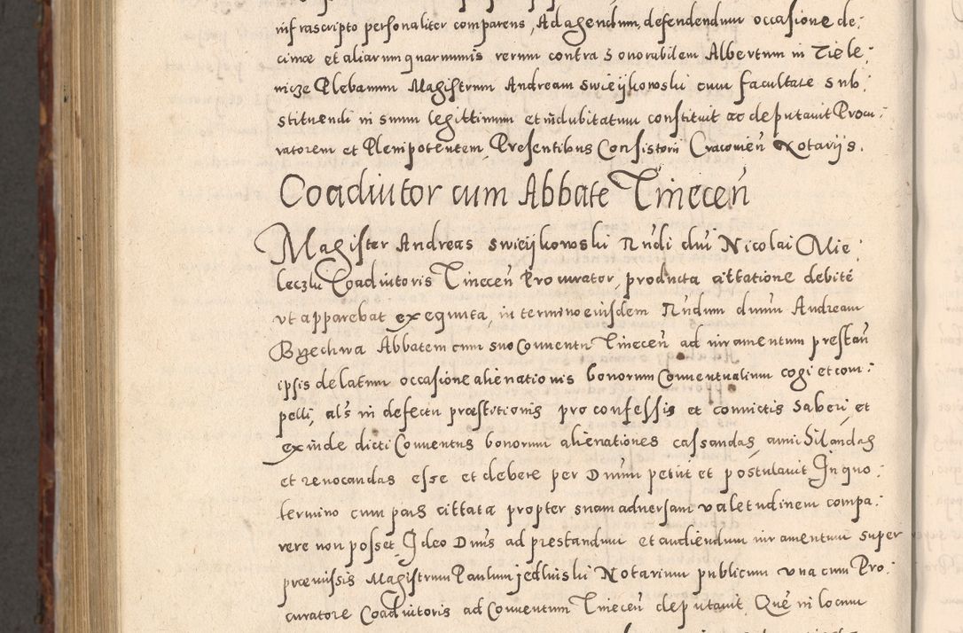 Zdjęcie nr 1084 dla obiektu archiwalnego: Acta actorum causarum sententiarum tam diffinitivarum quam interloquutoriarum decretorum obligationum quietationum, constitutionum procuratorum etc. etc. coram Reverendo Domino Stanislao Manieczki Sacratissimi Corporis Christi Cazimiriae Praeposito Viccario in Spiritualibus ac Officiali Generali Cracoviensi ad Annum Domini Millesimum Quingentesimum Octuagesimum Tercium indictione undecima pontificatus Sanctissimi in Christo Patris Domini Nostri Domini Gregorii Divina Providentia Papae Tredecimi Anno ipsius duodecima faeliciter inchoantur 