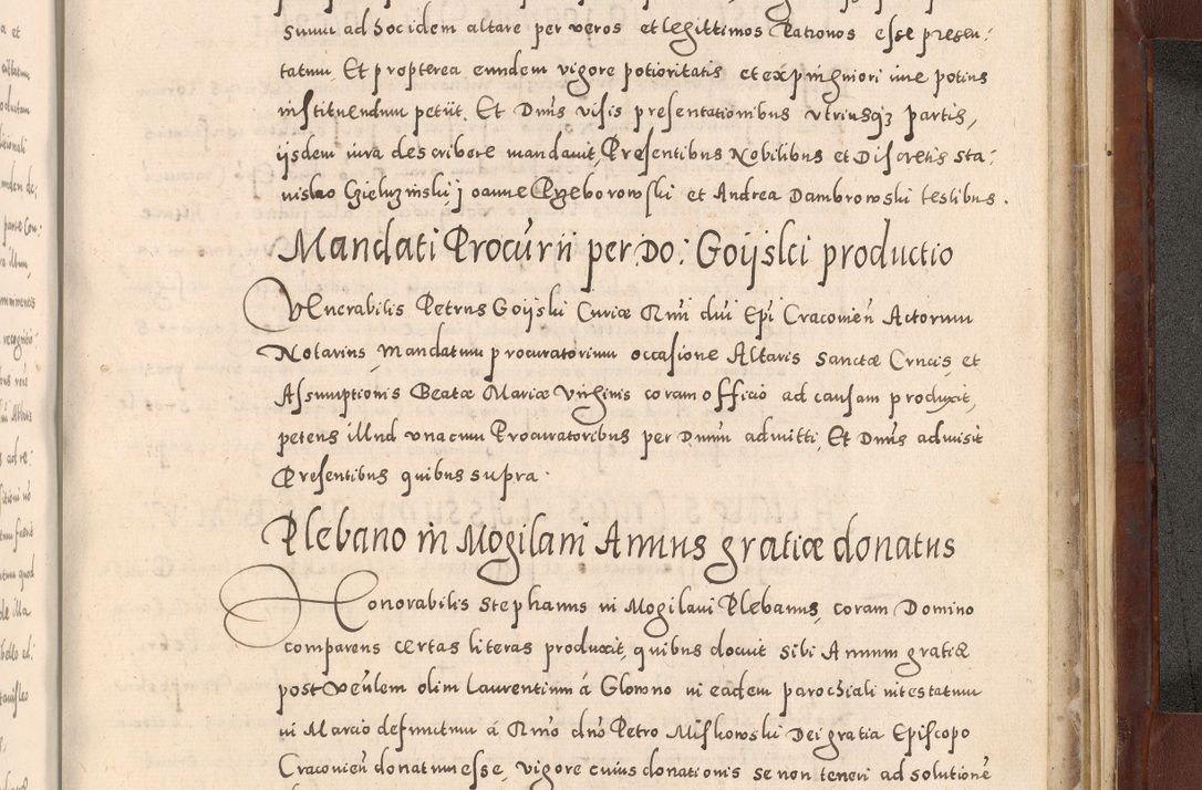 Zdjęcie nr 1081 dla obiektu archiwalnego: Acta actorum causarum sententiarum tam diffinitivarum quam interloquutoriarum decretorum obligationum quietationum, constitutionum procuratorum etc. etc. coram Reverendo Domino Stanislao Manieczki Sacratissimi Corporis Christi Cazimiriae Praeposito Viccario in Spiritualibus ac Officiali Generali Cracoviensi ad Annum Domini Millesimum Quingentesimum Octuagesimum Tercium indictione undecima pontificatus Sanctissimi in Christo Patris Domini Nostri Domini Gregorii Divina Providentia Papae Tredecimi Anno ipsius duodecima faeliciter inchoantur 