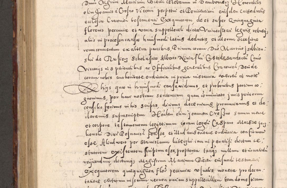 Zdjęcie nr 1070 dla obiektu archiwalnego: Acta actorum causarum sententiarum tam diffinitivarum quam interloquutoriarum decretorum obligationum quietationum, constitutionum procuratorum etc. etc. coram Reverendo Domino Stanislao Manieczki Sacratissimi Corporis Christi Cazimiriae Praeposito Viccario in Spiritualibus ac Officiali Generali Cracoviensi ad Annum Domini Millesimum Quingentesimum Octuagesimum Tercium indictione undecima pontificatus Sanctissimi in Christo Patris Domini Nostri Domini Gregorii Divina Providentia Papae Tredecimi Anno ipsius duodecima faeliciter inchoantur 