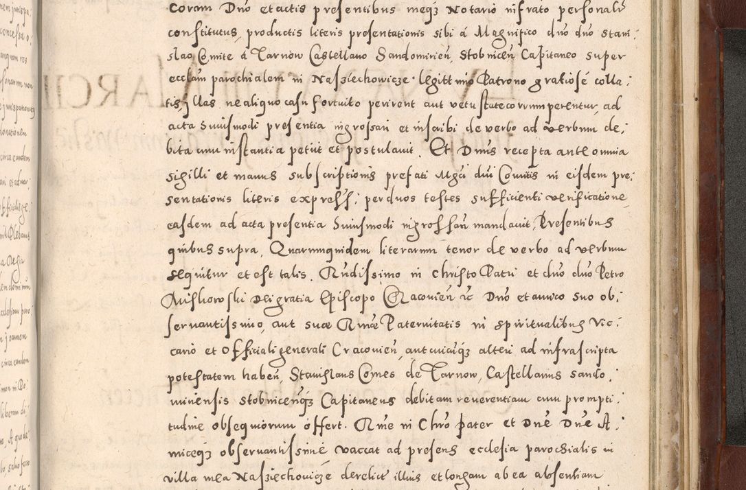 Zdjęcie nr 1055 dla obiektu archiwalnego: Acta actorum causarum sententiarum tam diffinitivarum quam interloquutoriarum decretorum obligationum quietationum, constitutionum procuratorum etc. etc. coram Reverendo Domino Stanislao Manieczki Sacratissimi Corporis Christi Cazimiriae Praeposito Viccario in Spiritualibus ac Officiali Generali Cracoviensi ad Annum Domini Millesimum Quingentesimum Octuagesimum Tercium indictione undecima pontificatus Sanctissimi in Christo Patris Domini Nostri Domini Gregorii Divina Providentia Papae Tredecimi Anno ipsius duodecima faeliciter inchoantur 