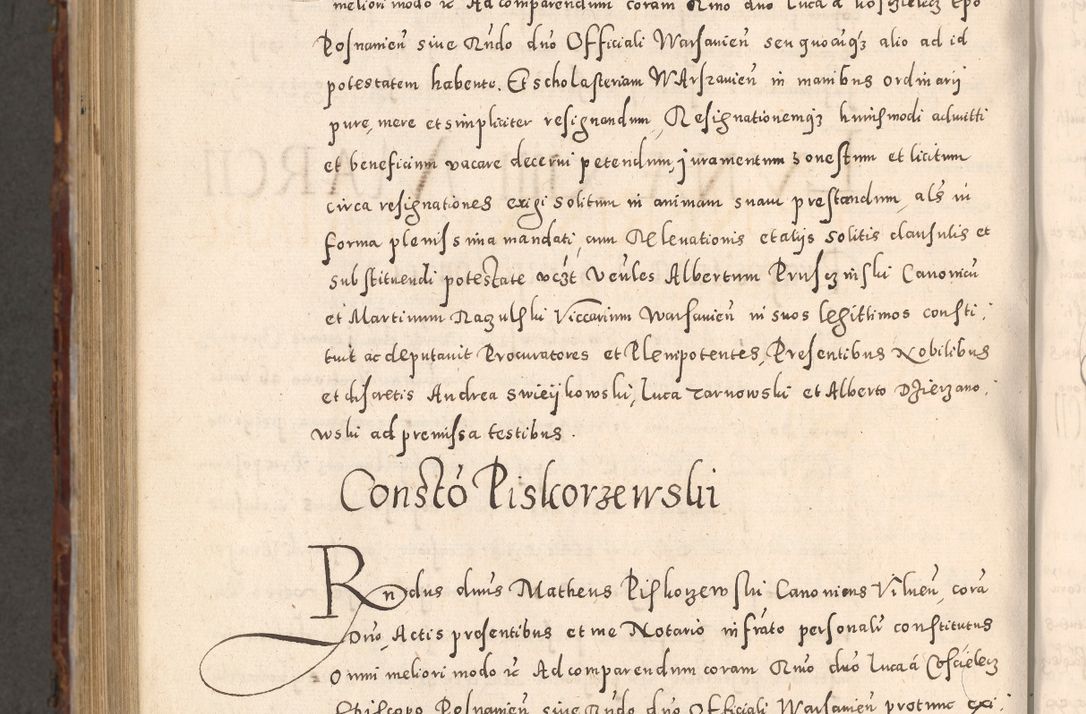 Zdjęcie nr 1050 dla obiektu archiwalnego: Acta actorum causarum sententiarum tam diffinitivarum quam interloquutoriarum decretorum obligationum quietationum, constitutionum procuratorum etc. etc. coram Reverendo Domino Stanislao Manieczki Sacratissimi Corporis Christi Cazimiriae Praeposito Viccario in Spiritualibus ac Officiali Generali Cracoviensi ad Annum Domini Millesimum Quingentesimum Octuagesimum Tercium indictione undecima pontificatus Sanctissimi in Christo Patris Domini Nostri Domini Gregorii Divina Providentia Papae Tredecimi Anno ipsius duodecima faeliciter inchoantur 