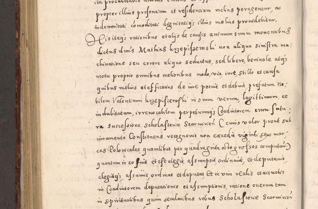 Zdjęcie nr 1046 dla obiektu archiwalnego: Acta actorum causarum sententiarum tam diffinitivarum quam interloquutoriarum decretorum obligationum quietationum, constitutionum procuratorum etc. etc. coram Reverendo Domino Stanislao Manieczki Sacratissimi Corporis Christi Cazimiriae Praeposito Viccario in Spiritualibus ac Officiali Generali Cracoviensi ad Annum Domini Millesimum Quingentesimum Octuagesimum Tercium indictione undecima pontificatus Sanctissimi in Christo Patris Domini Nostri Domini Gregorii Divina Providentia Papae Tredecimi Anno ipsius duodecima faeliciter inchoantur 
