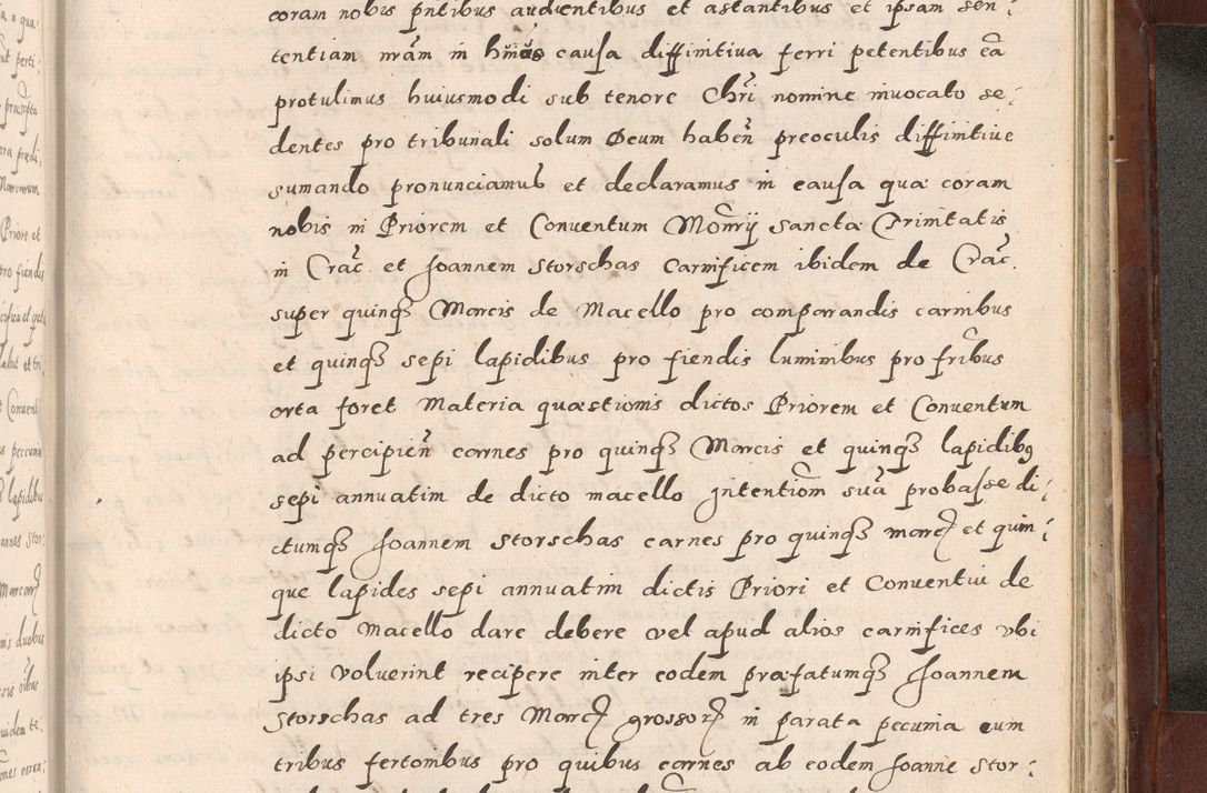 Zdjęcie nr 1023 dla obiektu archiwalnego: Acta actorum causarum sententiarum tam diffinitivarum quam interloquutoriarum decretorum obligationum quietationum, constitutionum procuratorum etc. etc. coram Reverendo Domino Stanislao Manieczki Sacratissimi Corporis Christi Cazimiriae Praeposito Viccario in Spiritualibus ac Officiali Generali Cracoviensi ad Annum Domini Millesimum Quingentesimum Octuagesimum Tercium indictione undecima pontificatus Sanctissimi in Christo Patris Domini Nostri Domini Gregorii Divina Providentia Papae Tredecimi Anno ipsius duodecima faeliciter inchoantur 