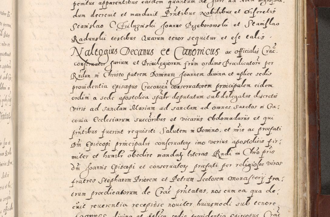 Zdjęcie nr 1015 dla obiektu archiwalnego: Acta actorum causarum sententiarum tam diffinitivarum quam interloquutoriarum decretorum obligationum quietationum, constitutionum procuratorum etc. etc. coram Reverendo Domino Stanislao Manieczki Sacratissimi Corporis Christi Cazimiriae Praeposito Viccario in Spiritualibus ac Officiali Generali Cracoviensi ad Annum Domini Millesimum Quingentesimum Octuagesimum Tercium indictione undecima pontificatus Sanctissimi in Christo Patris Domini Nostri Domini Gregorii Divina Providentia Papae Tredecimi Anno ipsius duodecima faeliciter inchoantur 