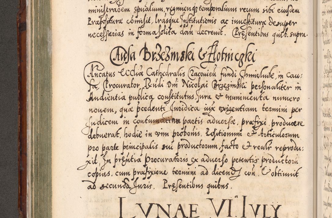 Zdjęcie nr 205 dla obiektu archiwalnego: Illistrissimo et revedissimo in Christo Patre Domino Domino Georgio Rzadziwił Miserone Divina Sacrostae R. E. Tituli S. Sixti Presbitero Cardinali Duce in Olyka et Niesswiesz ad Gubernacula Ecclessiae Cracoviensis cuius administratorialem a Sancta Sede Apostolica obtinverat feliciter sedente. Acta actorum, causarum, sententiarum tam deffinitivarum quam interloquutoriarum decretorum, obligationum, quietationum, recognitionum, constitutionum procuratorum etc. coram Reverendo Domino Stanislao Crassinskz de Crasne Archidiacono Cracoviensis, Scholastico Gnesnesis, Custode Plocensis etc. Vicario et Officiali Generali Cracoviensi in Ano Domini Millesimo Quingentesimo Nonagesimo Primo cuius indictio quarta pontificatus SS. Domini Nostri Gregorii XIIII Anno I psius prio feliciter incipiut