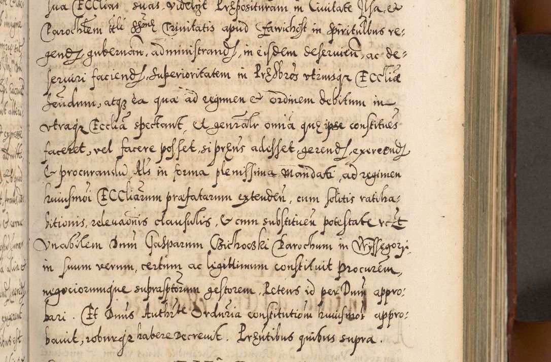 Zdjęcie nr 144 dla obiektu archiwalnego: Illistrissimo et revedissimo in Christo Patre Domino Domino Georgio Rzadziwił Miserone Divina Sacrostae R. E. Tituli S. Sixti Presbitero Cardinali Duce in Olyka et Niesswiesz ad Gubernacula Ecclessiae Cracoviensis cuius administratorialem a Sancta Sede Apostolica obtinverat feliciter sedente. Acta actorum, causarum, sententiarum tam deffinitivarum quam interloquutoriarum decretorum, obligationum, quietationum, recognitionum, constitutionum procuratorum etc. coram Reverendo Domino Stanislao Crassinskz de Crasne Archidiacono Cracoviensis, Scholastico Gnesnesis, Custode Plocensis etc. Vicario et Officiali Generali Cracoviensi in Ano Domini Millesimo Quingentesimo Nonagesimo Primo cuius indictio quarta pontificatus SS. Domini Nostri Gregorii XIIII Anno I psius prio feliciter incipiut