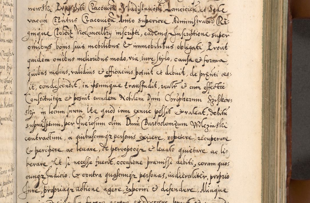 Zdjęcie nr 140 dla obiektu archiwalnego: Illistrissimo et revedissimo in Christo Patre Domino Domino Georgio Rzadziwił Miserone Divina Sacrostae R. E. Tituli S. Sixti Presbitero Cardinali Duce in Olyka et Niesswiesz ad Gubernacula Ecclessiae Cracoviensis cuius administratorialem a Sancta Sede Apostolica obtinverat feliciter sedente. Acta actorum, causarum, sententiarum tam deffinitivarum quam interloquutoriarum decretorum, obligationum, quietationum, recognitionum, constitutionum procuratorum etc. coram Reverendo Domino Stanislao Crassinskz de Crasne Archidiacono Cracoviensis, Scholastico Gnesnesis, Custode Plocensis etc. Vicario et Officiali Generali Cracoviensi in Ano Domini Millesimo Quingentesimo Nonagesimo Primo cuius indictio quarta pontificatus SS. Domini Nostri Gregorii XIIII Anno I psius prio feliciter incipiut