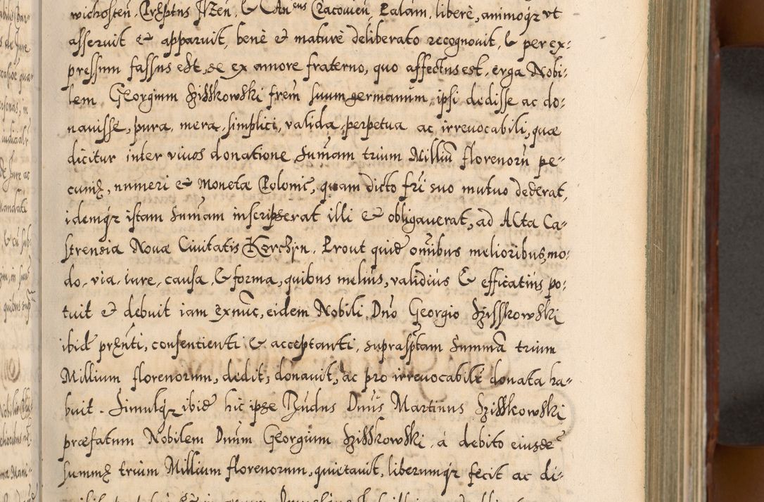 Zdjęcie nr 138 dla obiektu archiwalnego: Illistrissimo et revedissimo in Christo Patre Domino Domino Georgio Rzadziwił Miserone Divina Sacrostae R. E. Tituli S. Sixti Presbitero Cardinali Duce in Olyka et Niesswiesz ad Gubernacula Ecclessiae Cracoviensis cuius administratorialem a Sancta Sede Apostolica obtinverat feliciter sedente. Acta actorum, causarum, sententiarum tam deffinitivarum quam interloquutoriarum decretorum, obligationum, quietationum, recognitionum, constitutionum procuratorum etc. coram Reverendo Domino Stanislao Crassinskz de Crasne Archidiacono Cracoviensis, Scholastico Gnesnesis, Custode Plocensis etc. Vicario et Officiali Generali Cracoviensi in Ano Domini Millesimo Quingentesimo Nonagesimo Primo cuius indictio quarta pontificatus SS. Domini Nostri Gregorii XIIII Anno I psius prio feliciter incipiut