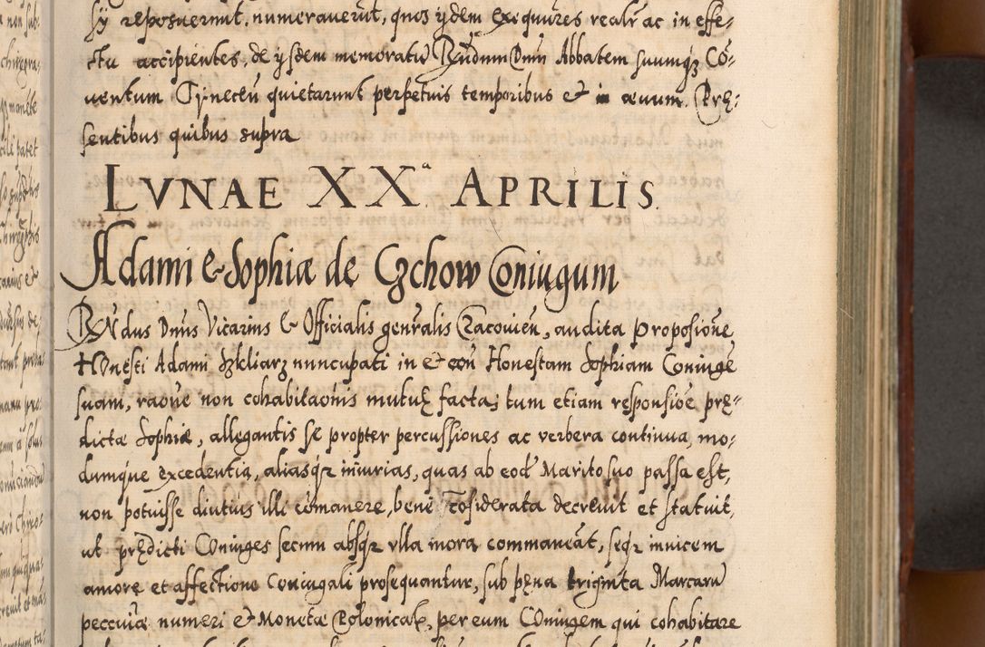 Zdjęcie nr 124 dla obiektu archiwalnego: Illistrissimo et revedissimo in Christo Patre Domino Domino Georgio Rzadziwił Miserone Divina Sacrostae R. E. Tituli S. Sixti Presbitero Cardinali Duce in Olyka et Niesswiesz ad Gubernacula Ecclessiae Cracoviensis cuius administratorialem a Sancta Sede Apostolica obtinverat feliciter sedente. Acta actorum, causarum, sententiarum tam deffinitivarum quam interloquutoriarum decretorum, obligationum, quietationum, recognitionum, constitutionum procuratorum etc. coram Reverendo Domino Stanislao Crassinskz de Crasne Archidiacono Cracoviensis, Scholastico Gnesnesis, Custode Plocensis etc. Vicario et Officiali Generali Cracoviensi in Ano Domini Millesimo Quingentesimo Nonagesimo Primo cuius indictio quarta pontificatus SS. Domini Nostri Gregorii XIIII Anno I psius prio feliciter incipiut