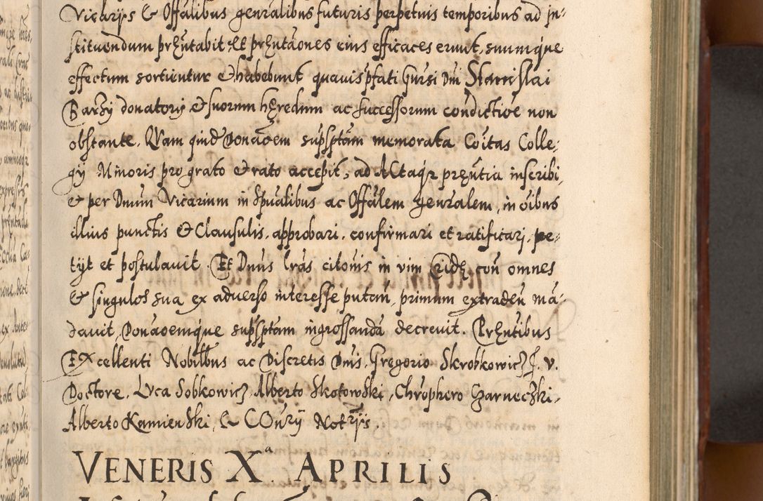 Zdjęcie nr 116 dla obiektu archiwalnego: Illistrissimo et revedissimo in Christo Patre Domino Domino Georgio Rzadziwił Miserone Divina Sacrostae R. E. Tituli S. Sixti Presbitero Cardinali Duce in Olyka et Niesswiesz ad Gubernacula Ecclessiae Cracoviensis cuius administratorialem a Sancta Sede Apostolica obtinverat feliciter sedente. Acta actorum, causarum, sententiarum tam deffinitivarum quam interloquutoriarum decretorum, obligationum, quietationum, recognitionum, constitutionum procuratorum etc. coram Reverendo Domino Stanislao Crassinskz de Crasne Archidiacono Cracoviensis, Scholastico Gnesnesis, Custode Plocensis etc. Vicario et Officiali Generali Cracoviensi in Ano Domini Millesimo Quingentesimo Nonagesimo Primo cuius indictio quarta pontificatus SS. Domini Nostri Gregorii XIIII Anno I psius prio feliciter incipiut