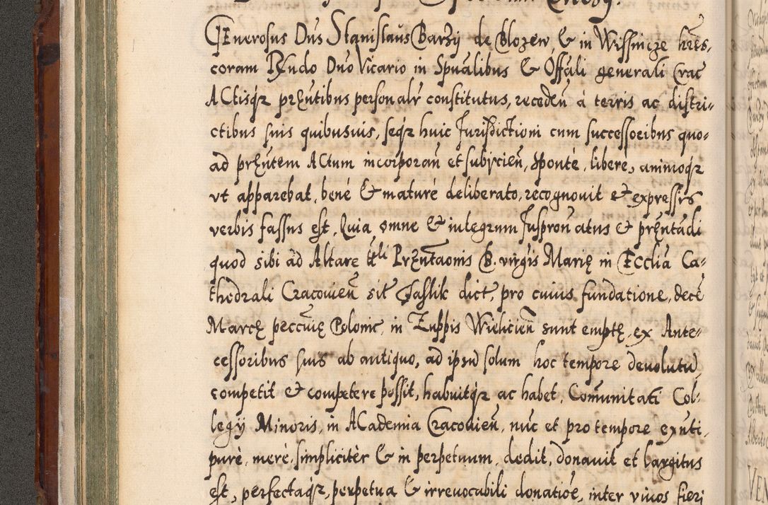 Zdjęcie nr 115 dla obiektu archiwalnego: Illistrissimo et revedissimo in Christo Patre Domino Domino Georgio Rzadziwił Miserone Divina Sacrostae R. E. Tituli S. Sixti Presbitero Cardinali Duce in Olyka et Niesswiesz ad Gubernacula Ecclessiae Cracoviensis cuius administratorialem a Sancta Sede Apostolica obtinverat feliciter sedente. Acta actorum, causarum, sententiarum tam deffinitivarum quam interloquutoriarum decretorum, obligationum, quietationum, recognitionum, constitutionum procuratorum etc. coram Reverendo Domino Stanislao Crassinskz de Crasne Archidiacono Cracoviensis, Scholastico Gnesnesis, Custode Plocensis etc. Vicario et Officiali Generali Cracoviensi in Ano Domini Millesimo Quingentesimo Nonagesimo Primo cuius indictio quarta pontificatus SS. Domini Nostri Gregorii XIIII Anno I psius prio feliciter incipiut