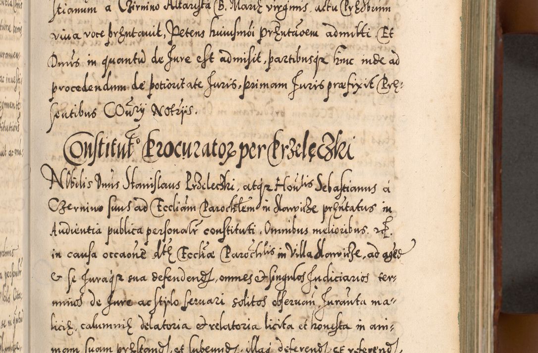 Zdjęcie nr 110 dla obiektu archiwalnego: Illistrissimo et revedissimo in Christo Patre Domino Domino Georgio Rzadziwił Miserone Divina Sacrostae R. E. Tituli S. Sixti Presbitero Cardinali Duce in Olyka et Niesswiesz ad Gubernacula Ecclessiae Cracoviensis cuius administratorialem a Sancta Sede Apostolica obtinverat feliciter sedente. Acta actorum, causarum, sententiarum tam deffinitivarum quam interloquutoriarum decretorum, obligationum, quietationum, recognitionum, constitutionum procuratorum etc. coram Reverendo Domino Stanislao Crassinskz de Crasne Archidiacono Cracoviensis, Scholastico Gnesnesis, Custode Plocensis etc. Vicario et Officiali Generali Cracoviensi in Ano Domini Millesimo Quingentesimo Nonagesimo Primo cuius indictio quarta pontificatus SS. Domini Nostri Gregorii XIIII Anno I psius prio feliciter incipiut