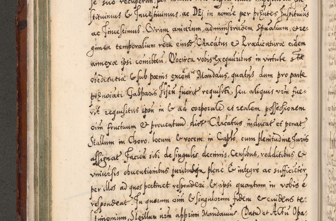 Zdjęcie nr 105 dla obiektu archiwalnego: Illistrissimo et revedissimo in Christo Patre Domino Domino Georgio Rzadziwił Miserone Divina Sacrostae R. E. Tituli S. Sixti Presbitero Cardinali Duce in Olyka et Niesswiesz ad Gubernacula Ecclessiae Cracoviensis cuius administratorialem a Sancta Sede Apostolica obtinverat feliciter sedente. Acta actorum, causarum, sententiarum tam deffinitivarum quam interloquutoriarum decretorum, obligationum, quietationum, recognitionum, constitutionum procuratorum etc. coram Reverendo Domino Stanislao Crassinskz de Crasne Archidiacono Cracoviensis, Scholastico Gnesnesis, Custode Plocensis etc. Vicario et Officiali Generali Cracoviensi in Ano Domini Millesimo Quingentesimo Nonagesimo Primo cuius indictio quarta pontificatus SS. Domini Nostri Gregorii XIIII Anno I psius prio feliciter incipiut